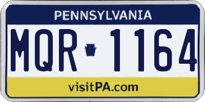 PA license plate MQR1164