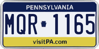 PA license plate MQR1165