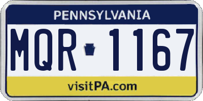 PA license plate MQR1167