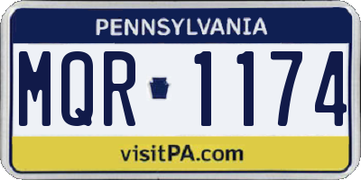 PA license plate MQR1174