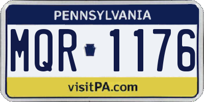 PA license plate MQR1176