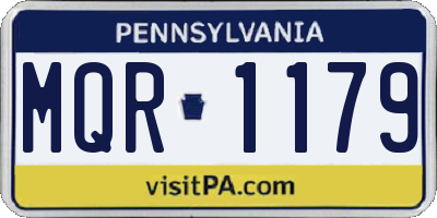 PA license plate MQR1179