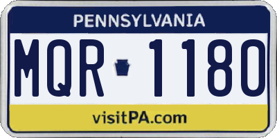 PA license plate MQR1180