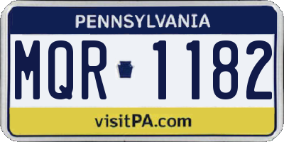 PA license plate MQR1182