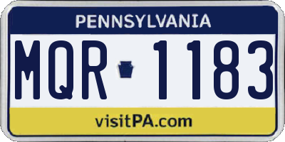 PA license plate MQR1183