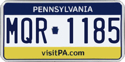 PA license plate MQR1185