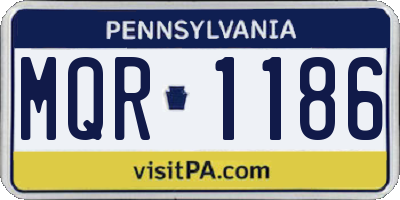 PA license plate MQR1186