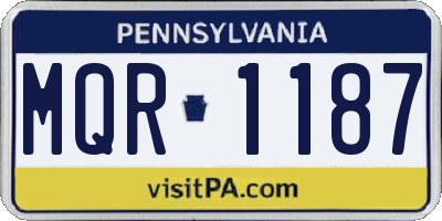 PA license plate MQR1187