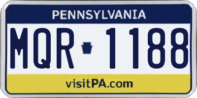 PA license plate MQR1188