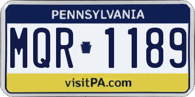 PA license plate MQR1189