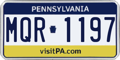 PA license plate MQR1197