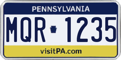 PA license plate MQR1235