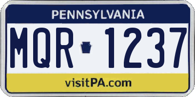PA license plate MQR1237