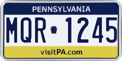 PA license plate MQR1245