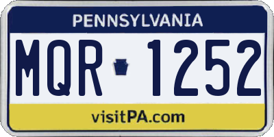 PA license plate MQR1252
