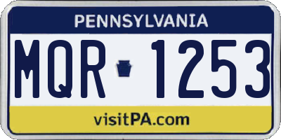 PA license plate MQR1253