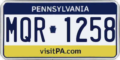 PA license plate MQR1258