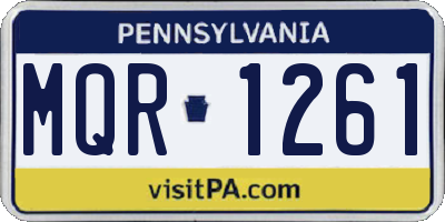 PA license plate MQR1261
