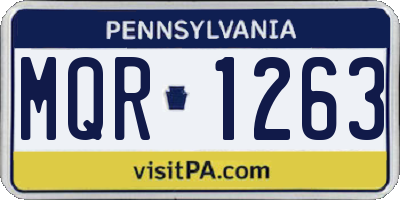 PA license plate MQR1263