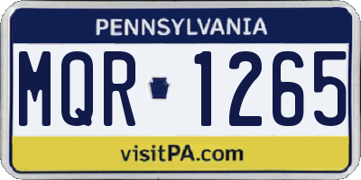 PA license plate MQR1265