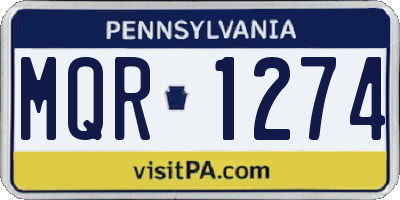 PA license plate MQR1274