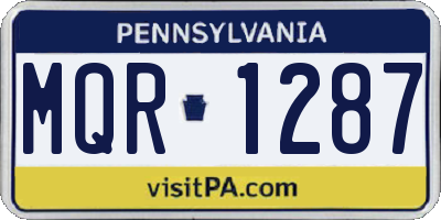 PA license plate MQR1287