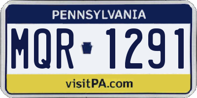 PA license plate MQR1291