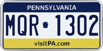 PA license plate MQR1302