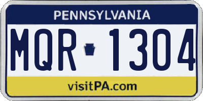PA license plate MQR1304
