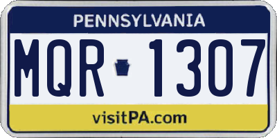 PA license plate MQR1307