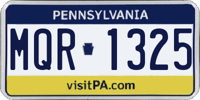 PA license plate MQR1325