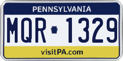 PA license plate MQR1329