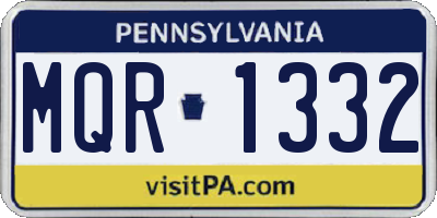 PA license plate MQR1332
