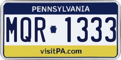 PA license plate MQR1333