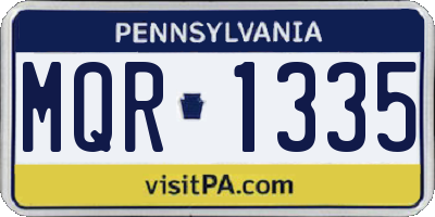 PA license plate MQR1335