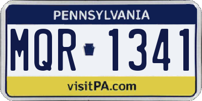 PA license plate MQR1341