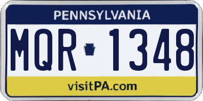 PA license plate MQR1348