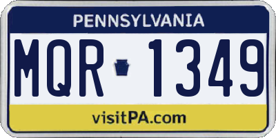 PA license plate MQR1349