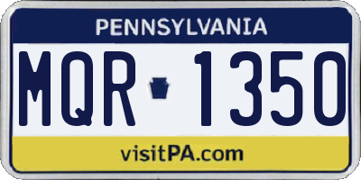 PA license plate MQR1350