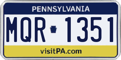 PA license plate MQR1351
