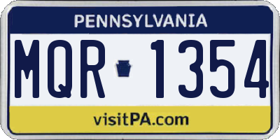 PA license plate MQR1354
