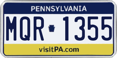 PA license plate MQR1355
