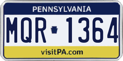 PA license plate MQR1364