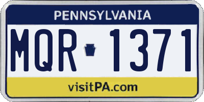 PA license plate MQR1371