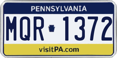PA license plate MQR1372