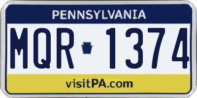 PA license plate MQR1374