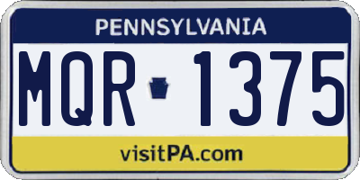 PA license plate MQR1375