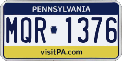 PA license plate MQR1376