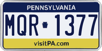 PA license plate MQR1377