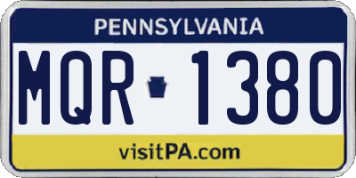 PA license plate MQR1380